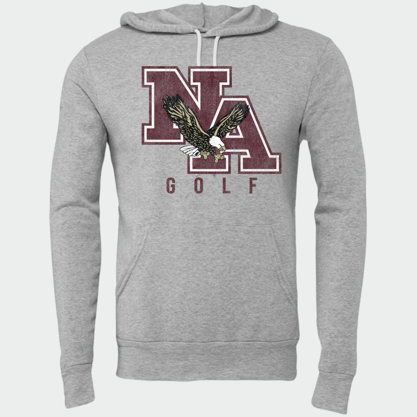NAGOLF: *Distressed Print* Sponge Fleece Hooded Sweatshirt