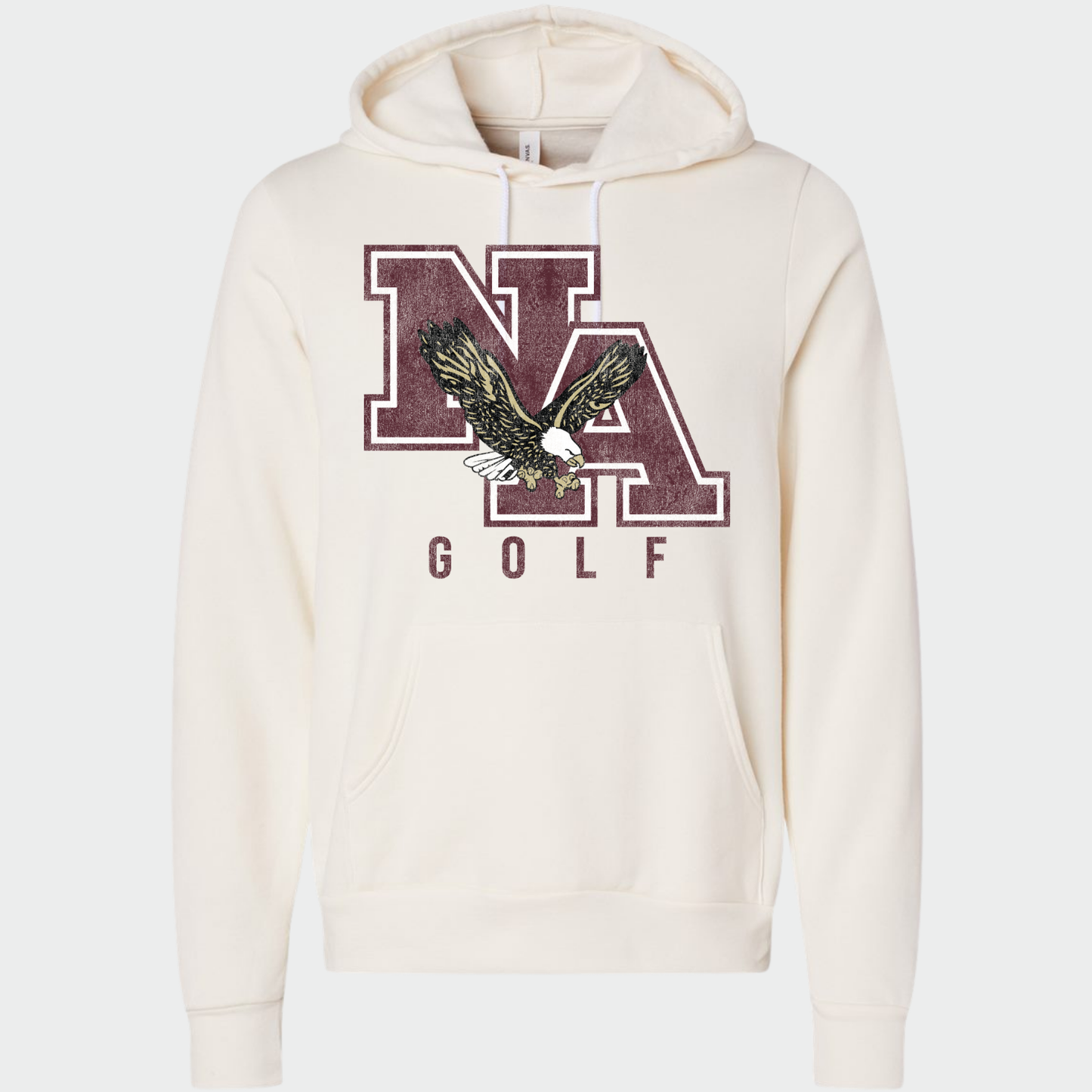 NAGOLF: *Distressed Print* Sponge Fleece Hooded Sweatshirt