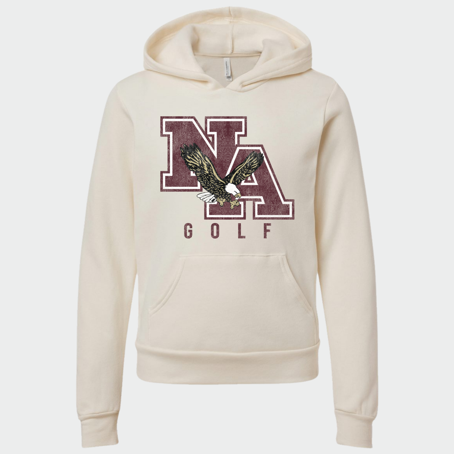NAGOLF: *Distressed Print* Sponge Fleece Hooded Sweatshirt