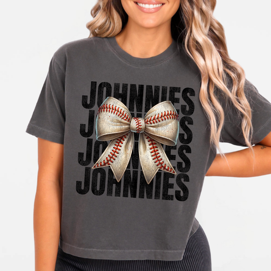 JYAA: Johnnies Baseball Bow *distressed* Women's T-Shirt
