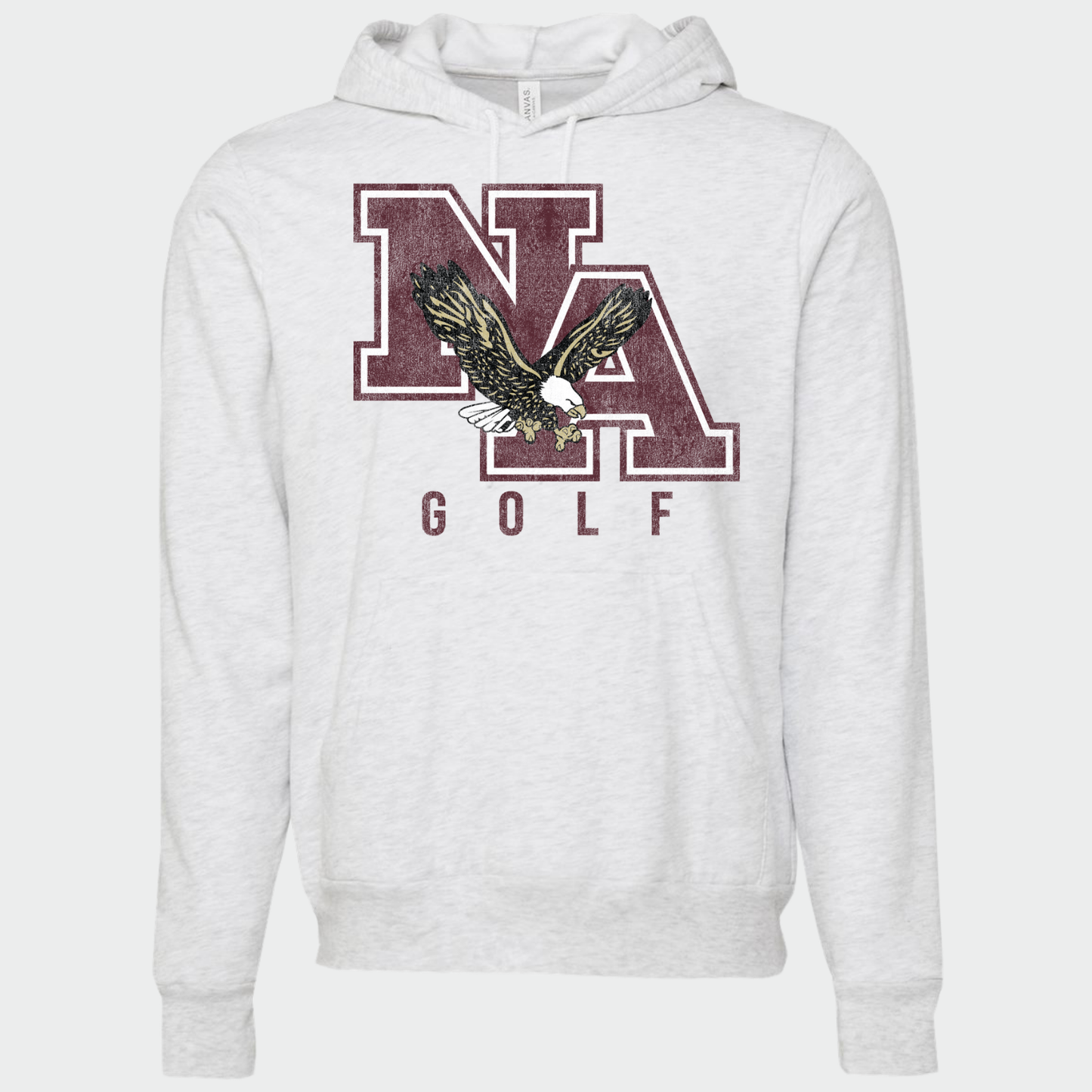 NAGOLF: *Distressed Print* Sponge Fleece Hooded Sweatshirt