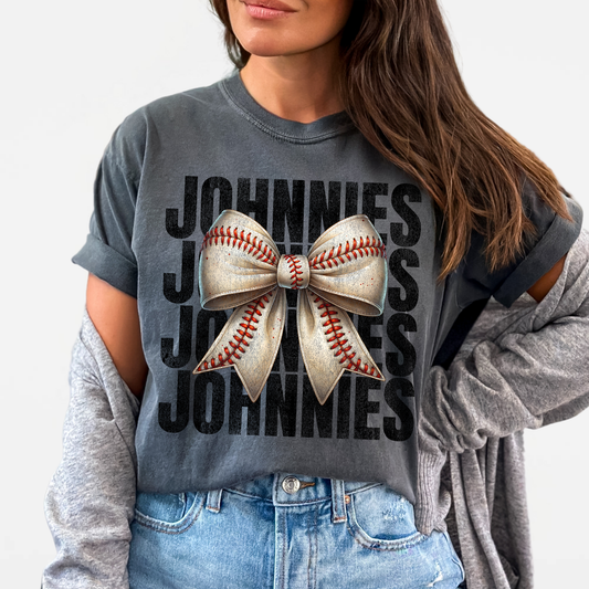 JYAA: Johnnies Baseball Bow *distressed* T-Shirt