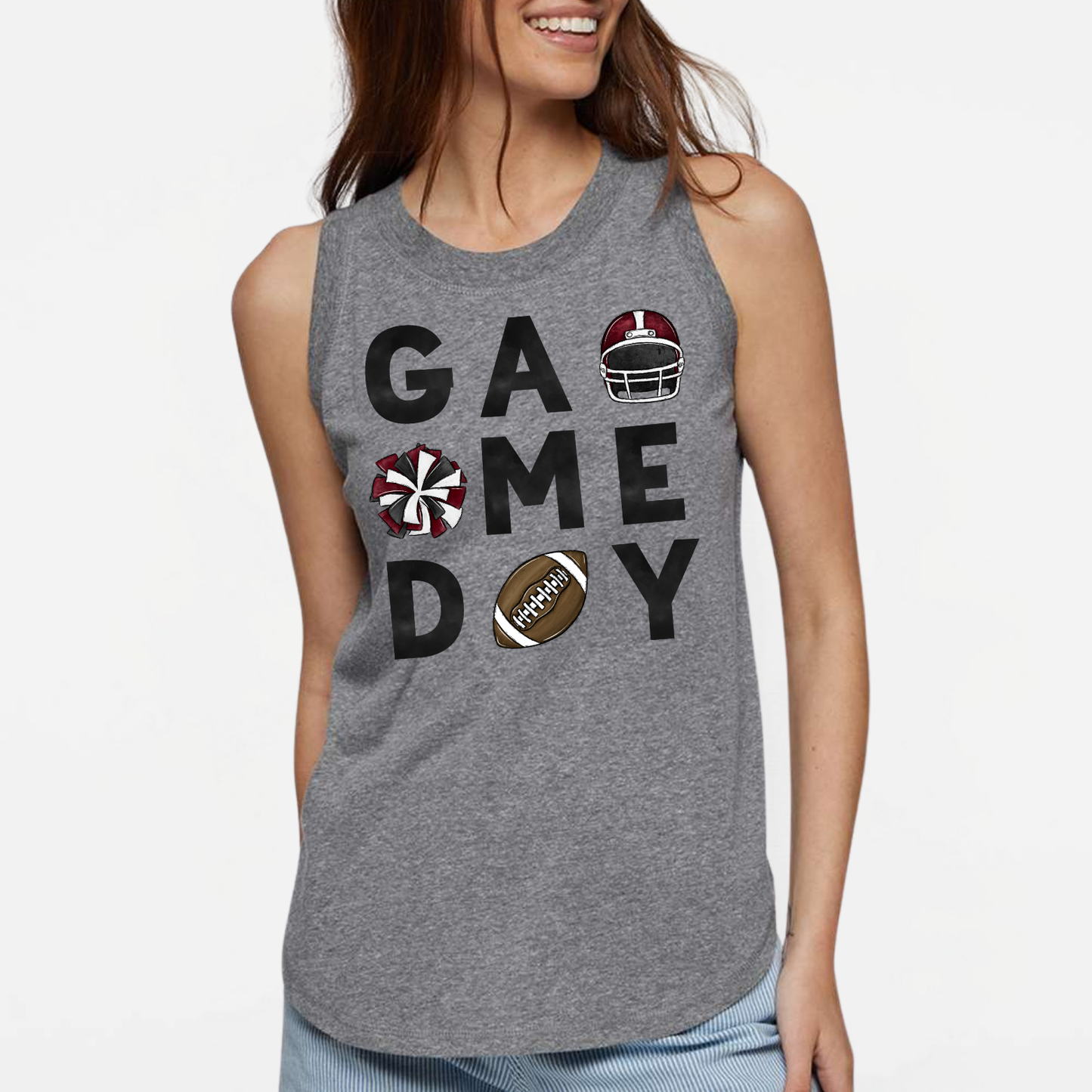 NAYCHEER: Football Game Day Women's & Girls Muscle Tank Top