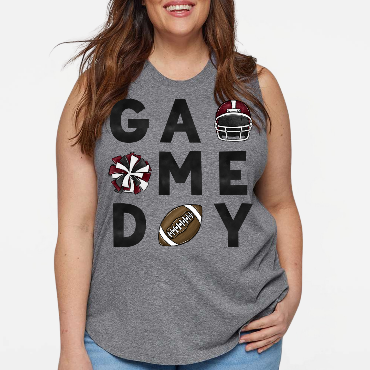 NAYCHEER: Football Game Day Women's & Girls Muscle Tank Top