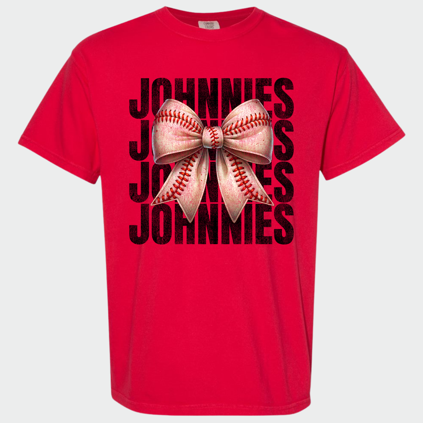 JYAA: Johnnies Baseball Bow *distressed* T-Shirt