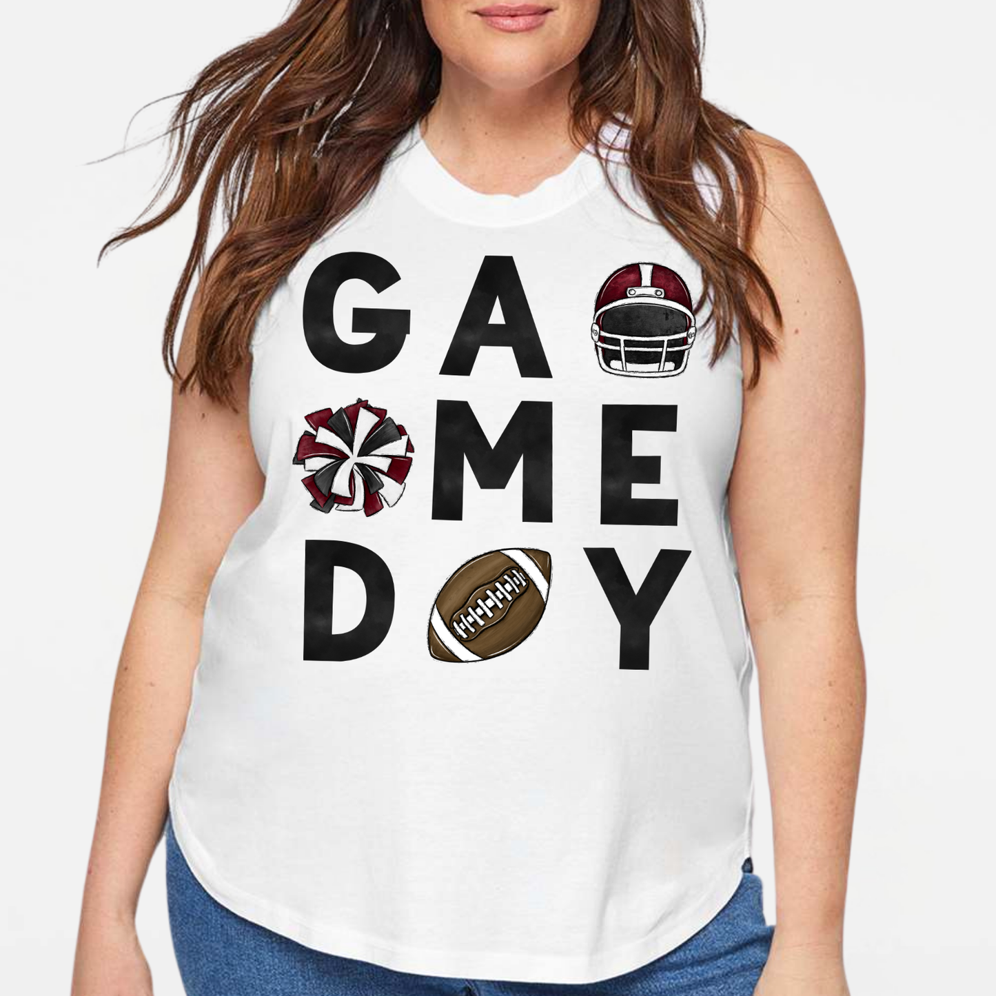 NAYCHEER: Football Game Day Women's & Girls Muscle Tank Top