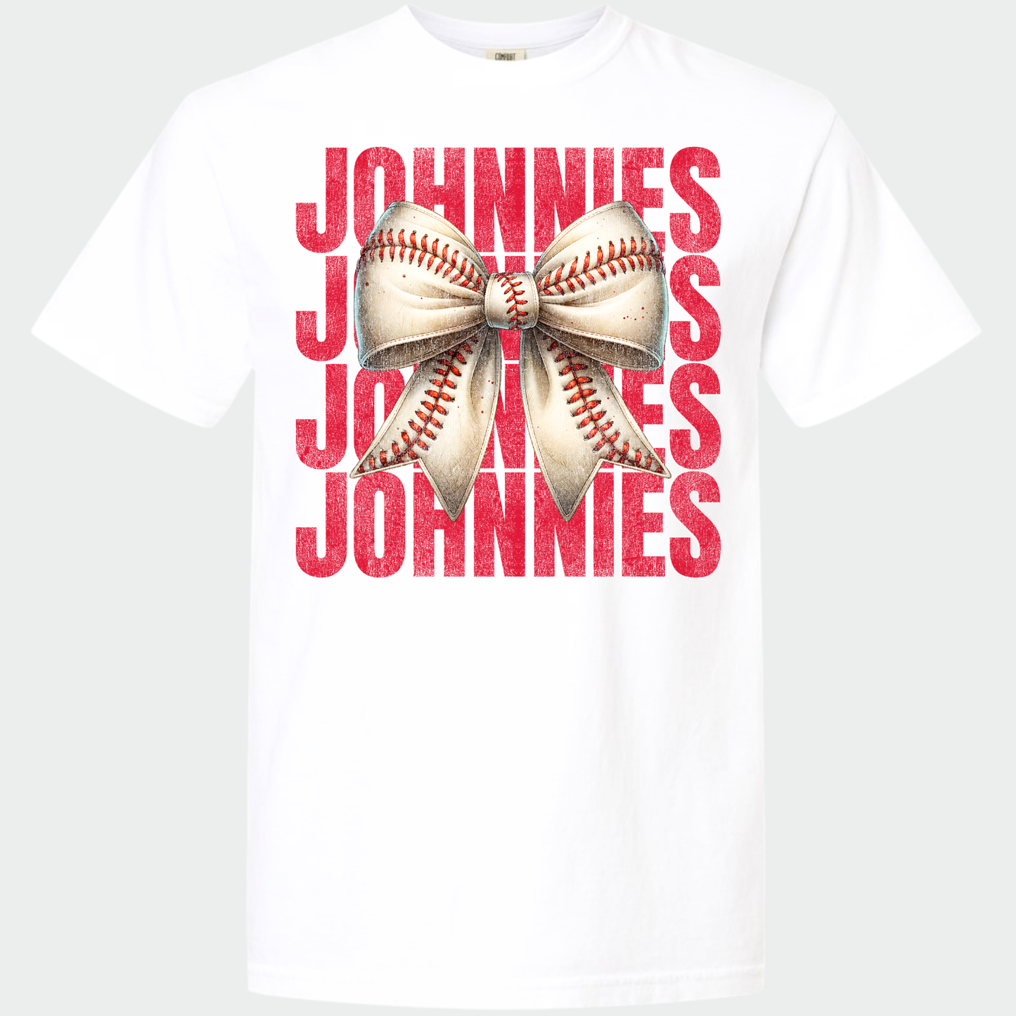 JYAA: Johnnies Baseball Bow *distressed* T-Shirt