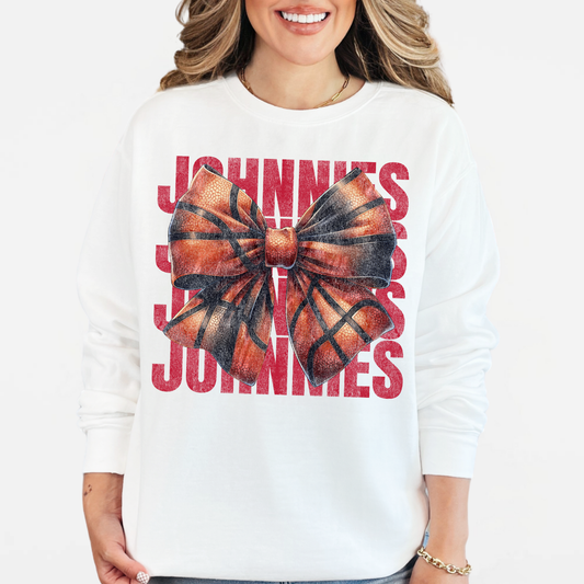 JYAA: Johnnies Basketball Bow *distressed* Sweatshirt