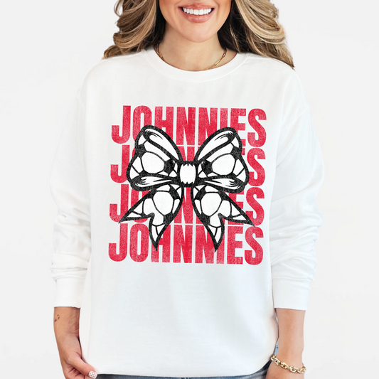 JYAA: Johnnies Soccer Bow *distressed* Sweatshirt
