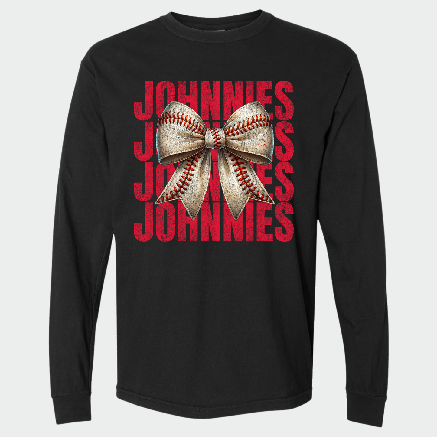 JYAA: Johnnies Baseball Bow *distressed* Long Sleeve T-Shirt