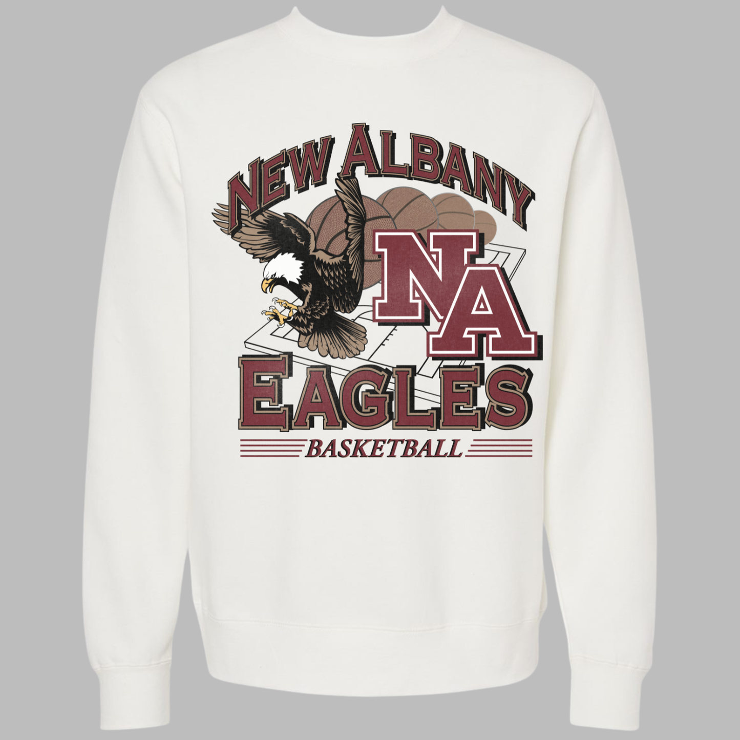 NAGTB: New Albany Basketball Vintage Graphic Crew Sweatshirt