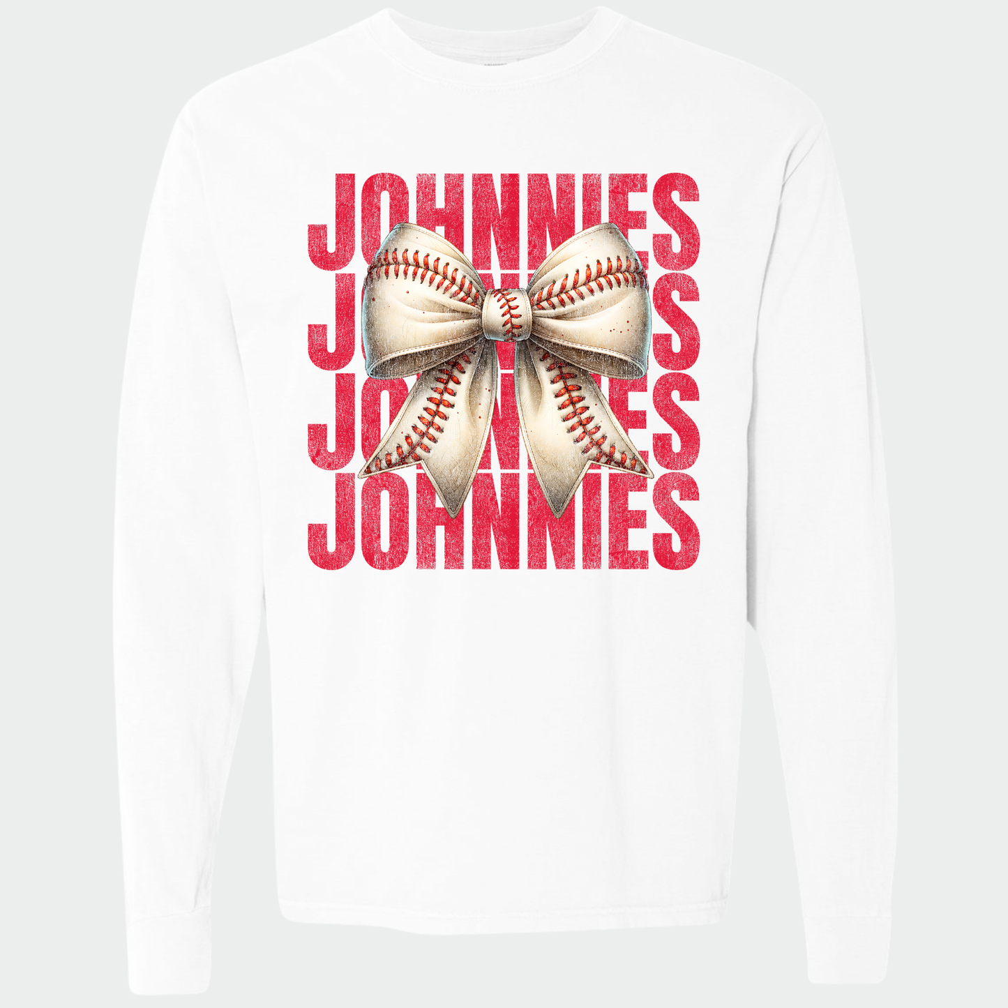 JYAA: Johnnies Baseball Bow *distressed* Long Sleeve T-Shirt