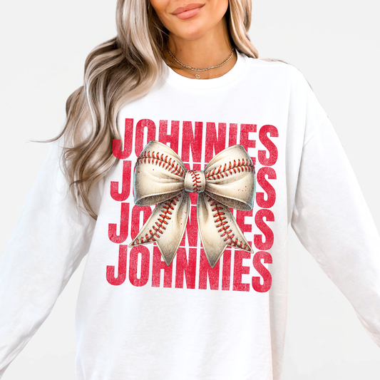 JYAA: Johnnies Baseball Bow *distressed* Sweatshirt