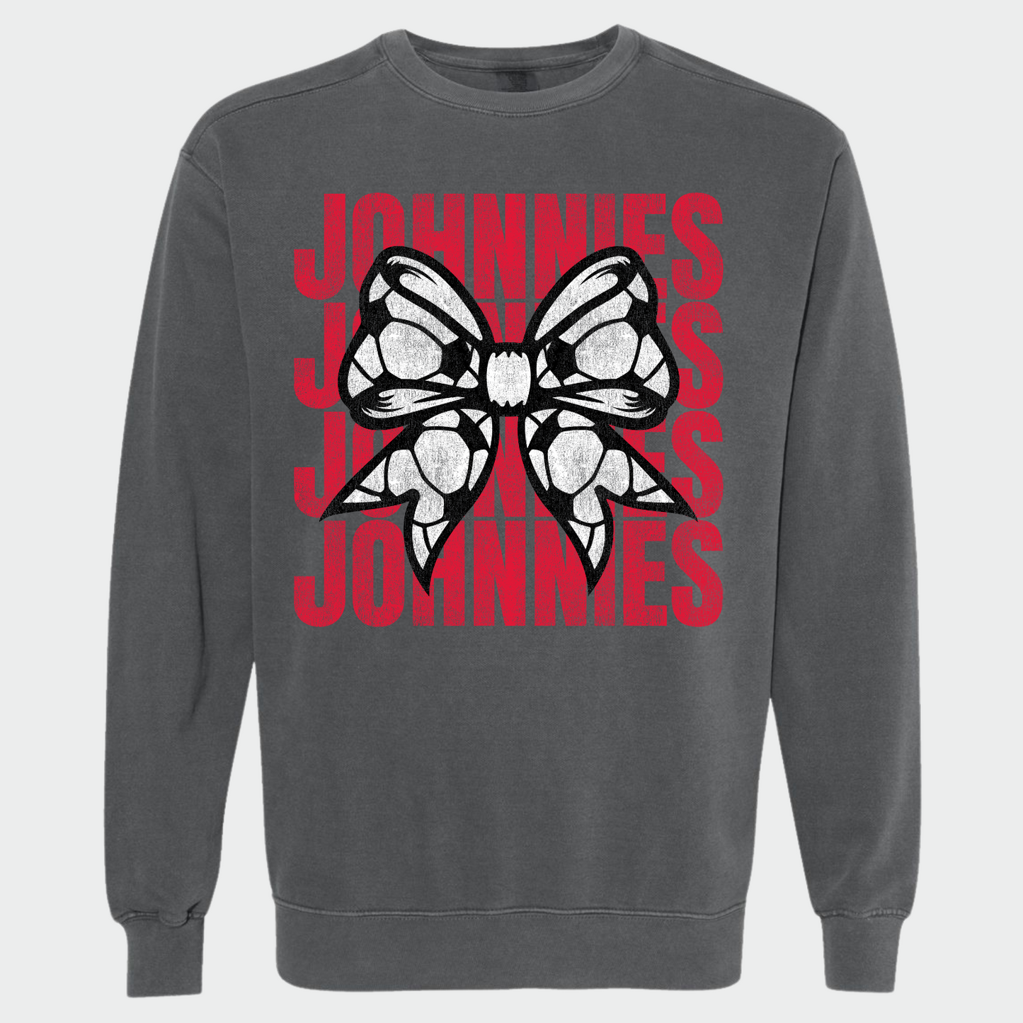 JYAA: Johnnies Soccer Bow *distressed* Sweatshirt