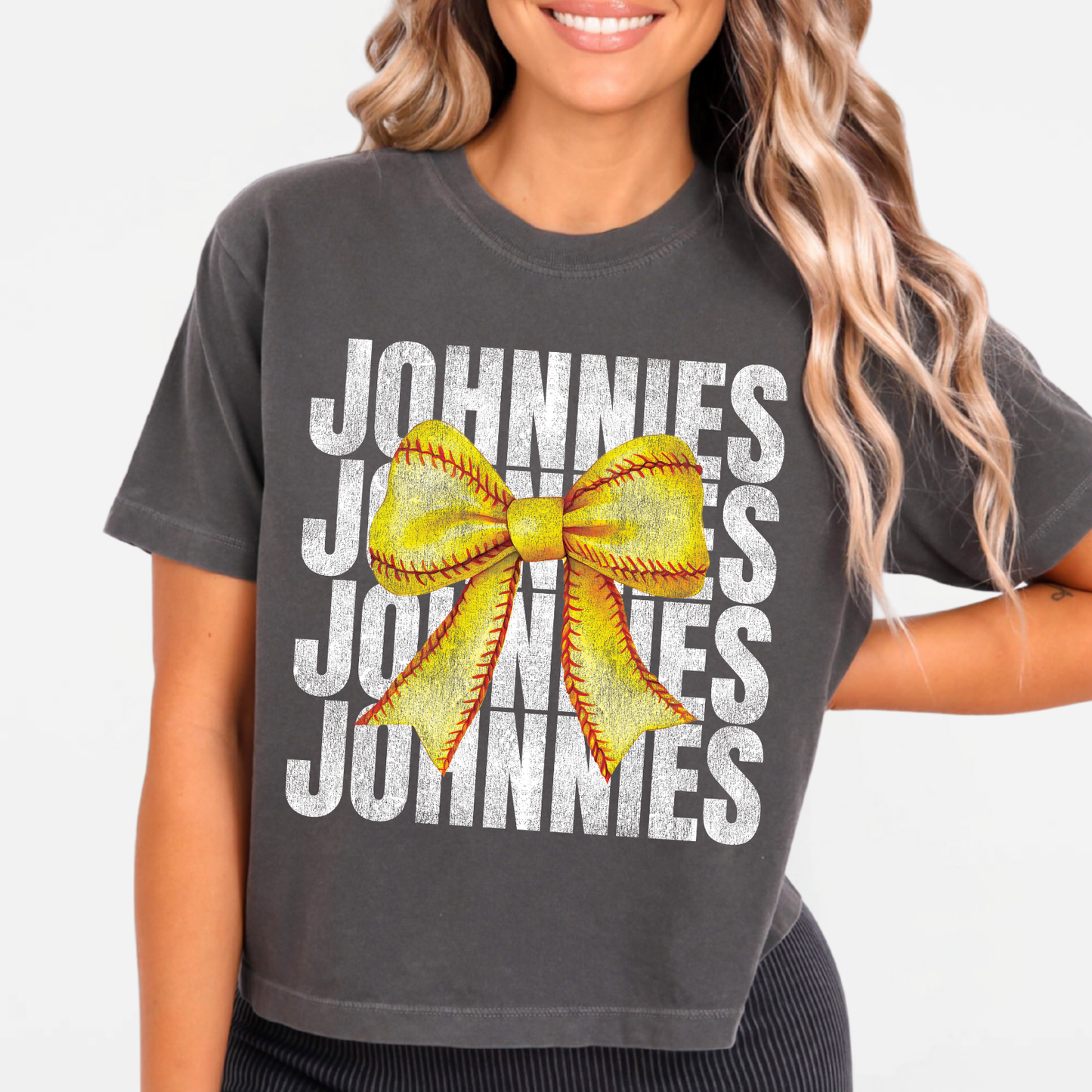 JYAA: Johnnies Softball Bow *distressed* Women's T-Shirt