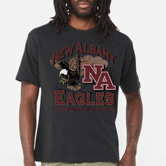 NAGTB: New Albany Basketball Vintage Graphic 6oz Heavyweight T-Shirt