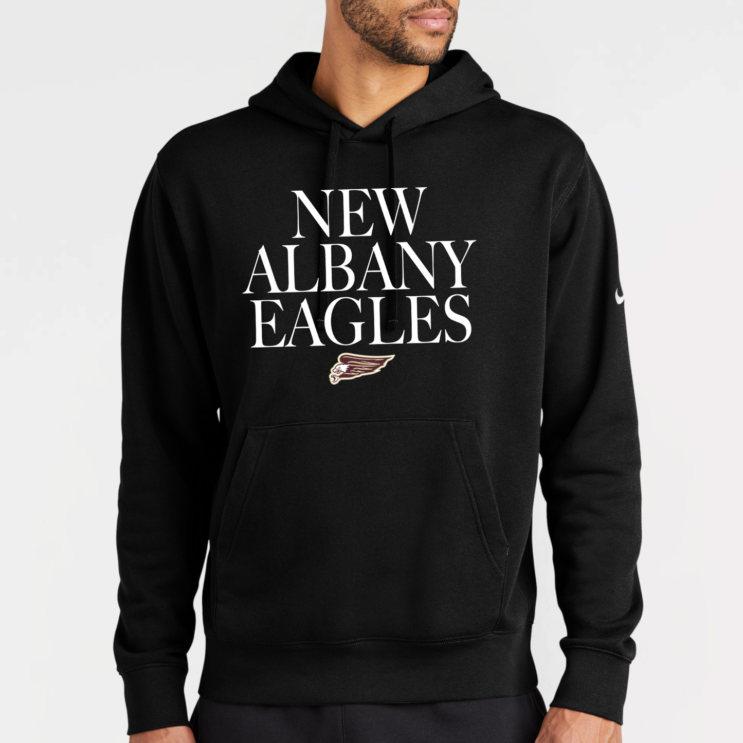 NAPTO: Classy New Albany Eagles Nike Club Fleece Hooded Sweatshirt