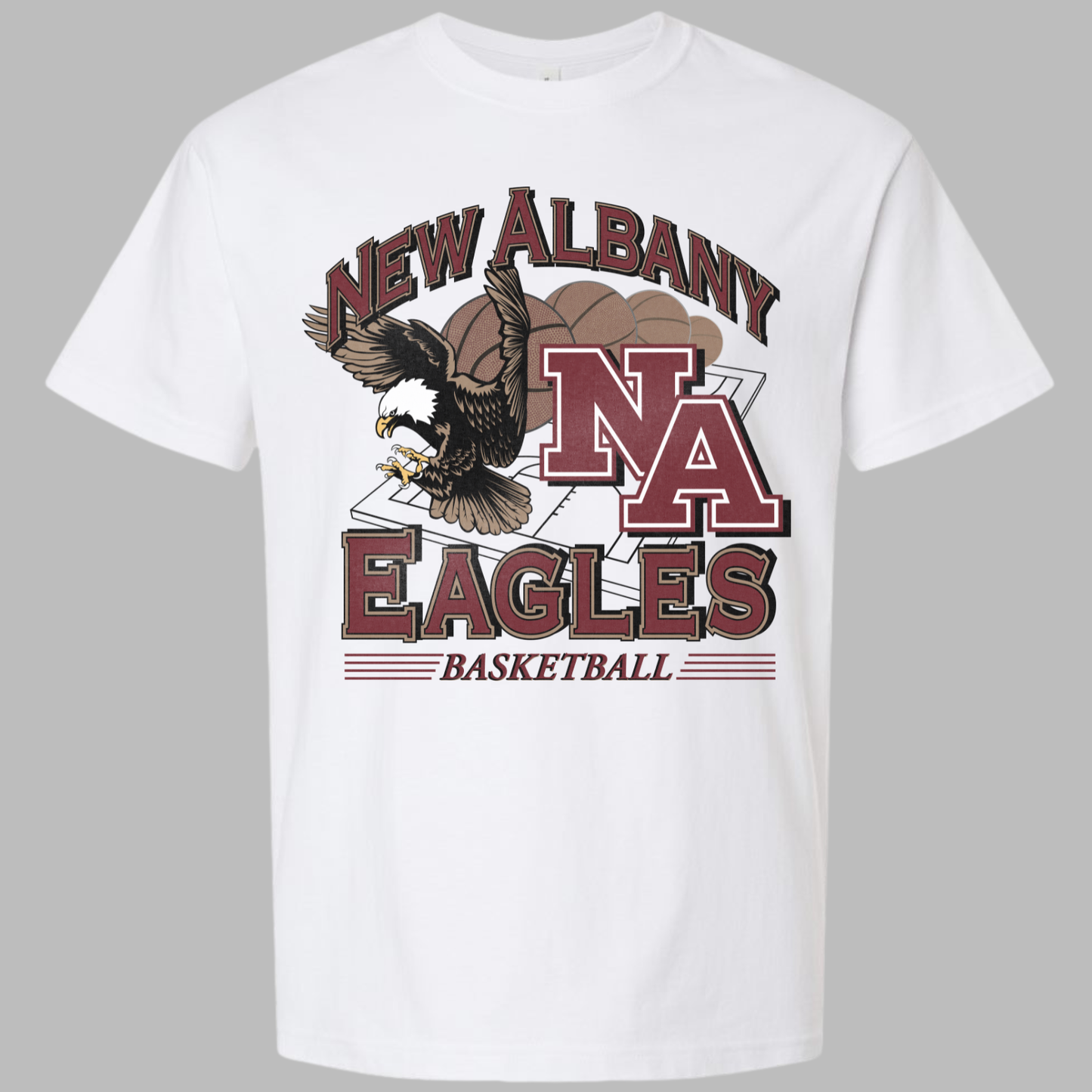 NAGTB: New Albany Basketball Vintage Graphic 6oz Heavyweight T-Shirt