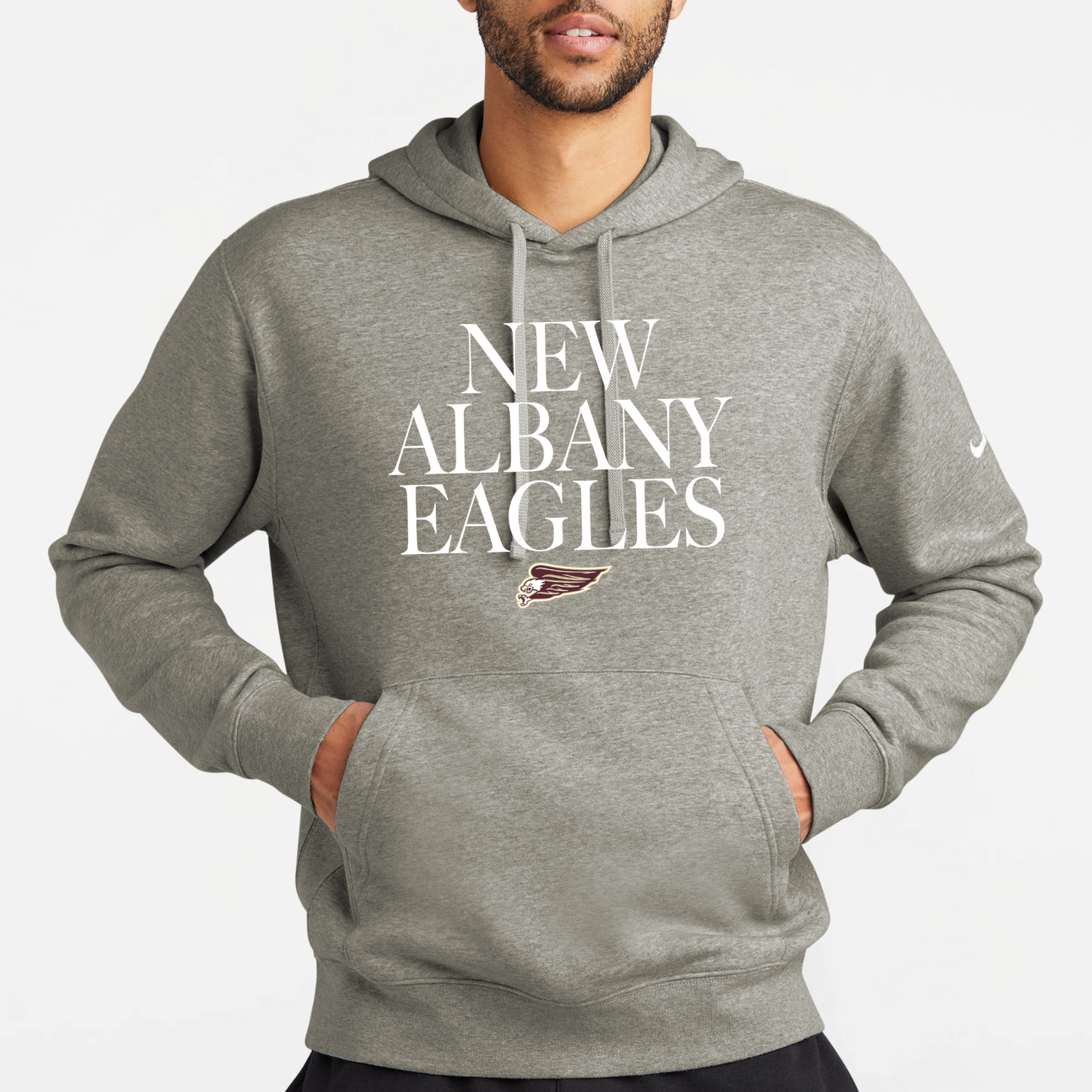 NAPTO: Classy New Albany Eagles Nike Club Fleece Hooded Sweatshirt