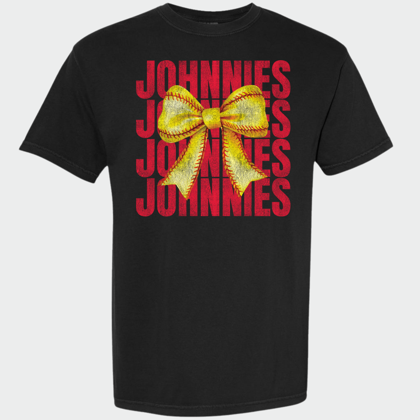 JYAA: Johnnies Softball Bow *distressed* T-Shirt