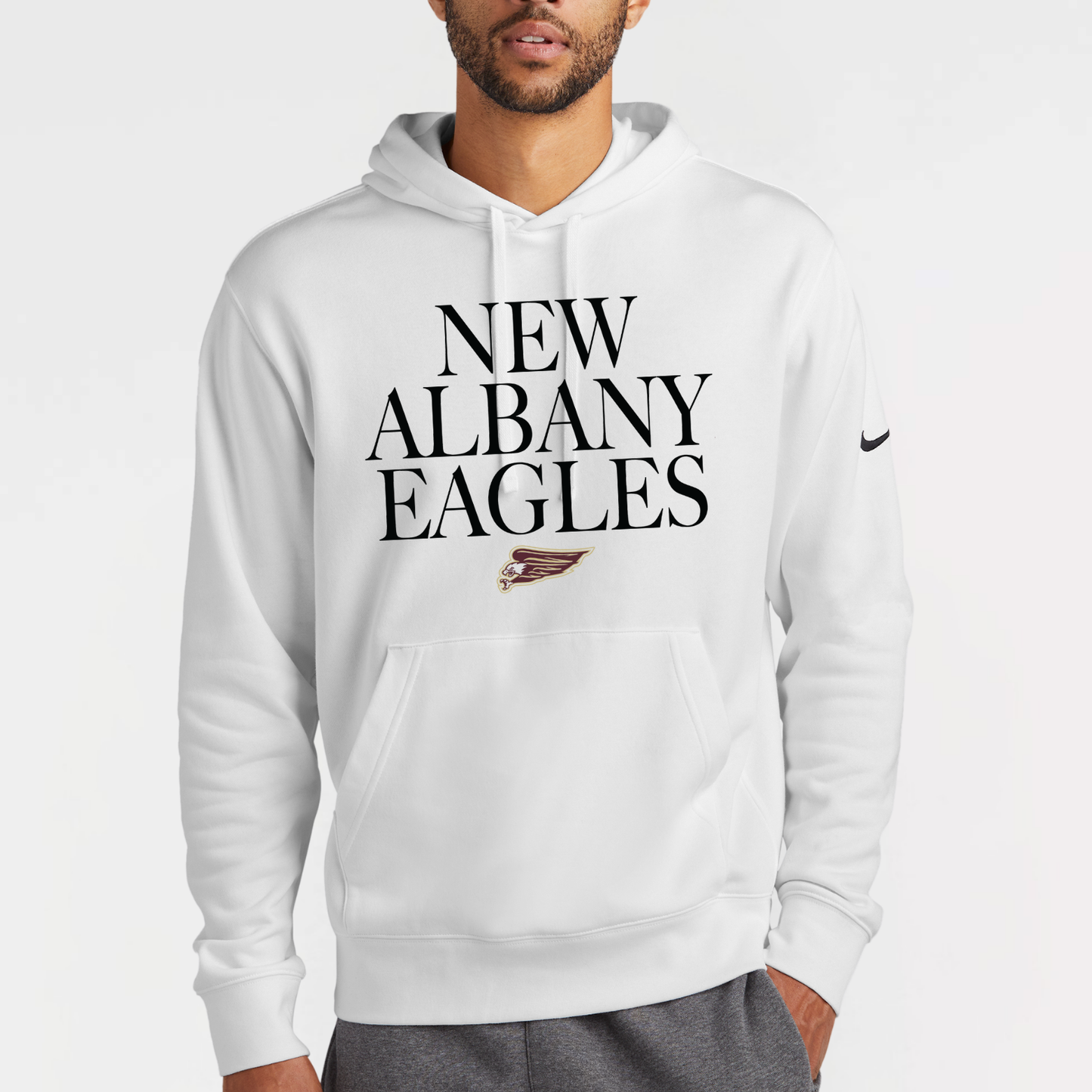 NAPTO: Classy New Albany Eagles Nike Club Fleece Hooded Sweatshirt
