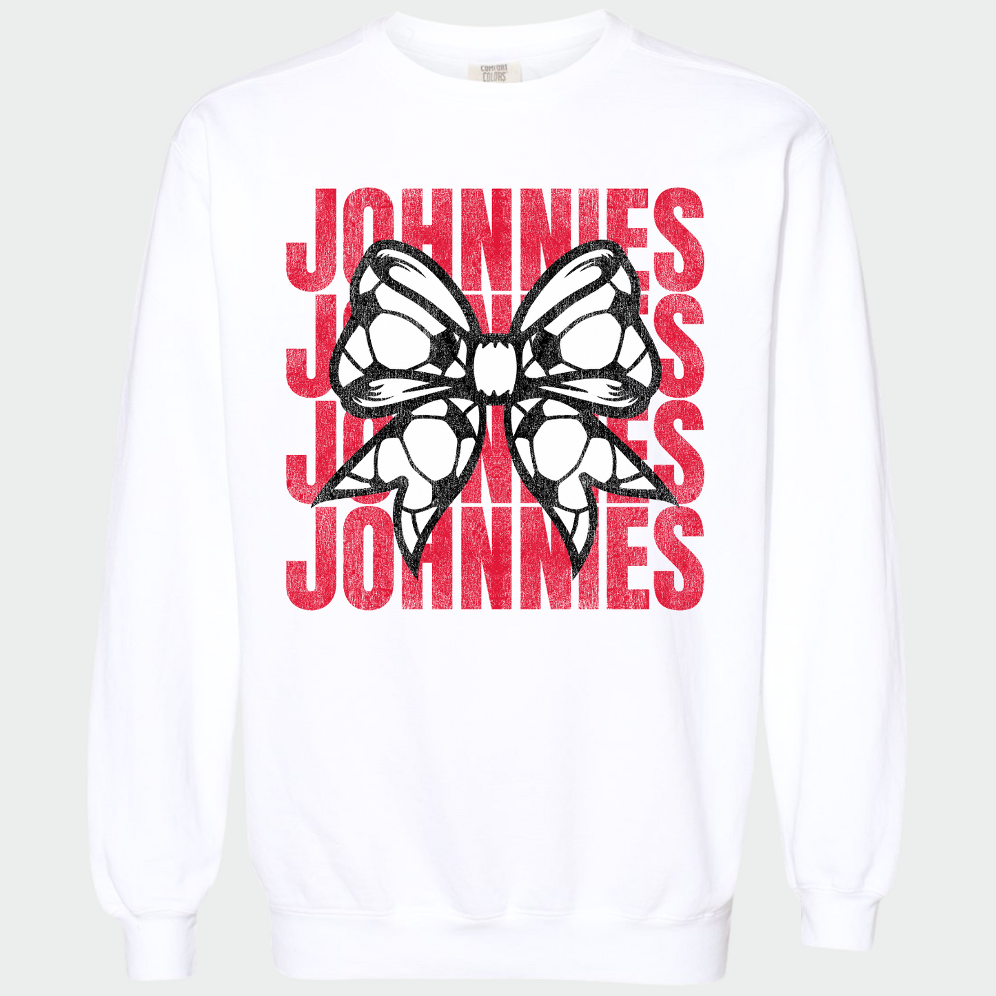 JYAA: Johnnies Soccer Bow *distressed* Sweatshirt