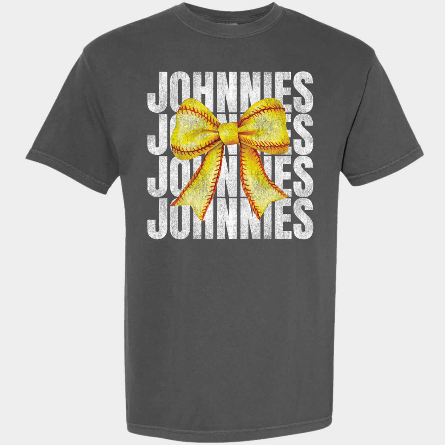 JYAA: Johnnies Softball Bow *distressed* T-Shirt