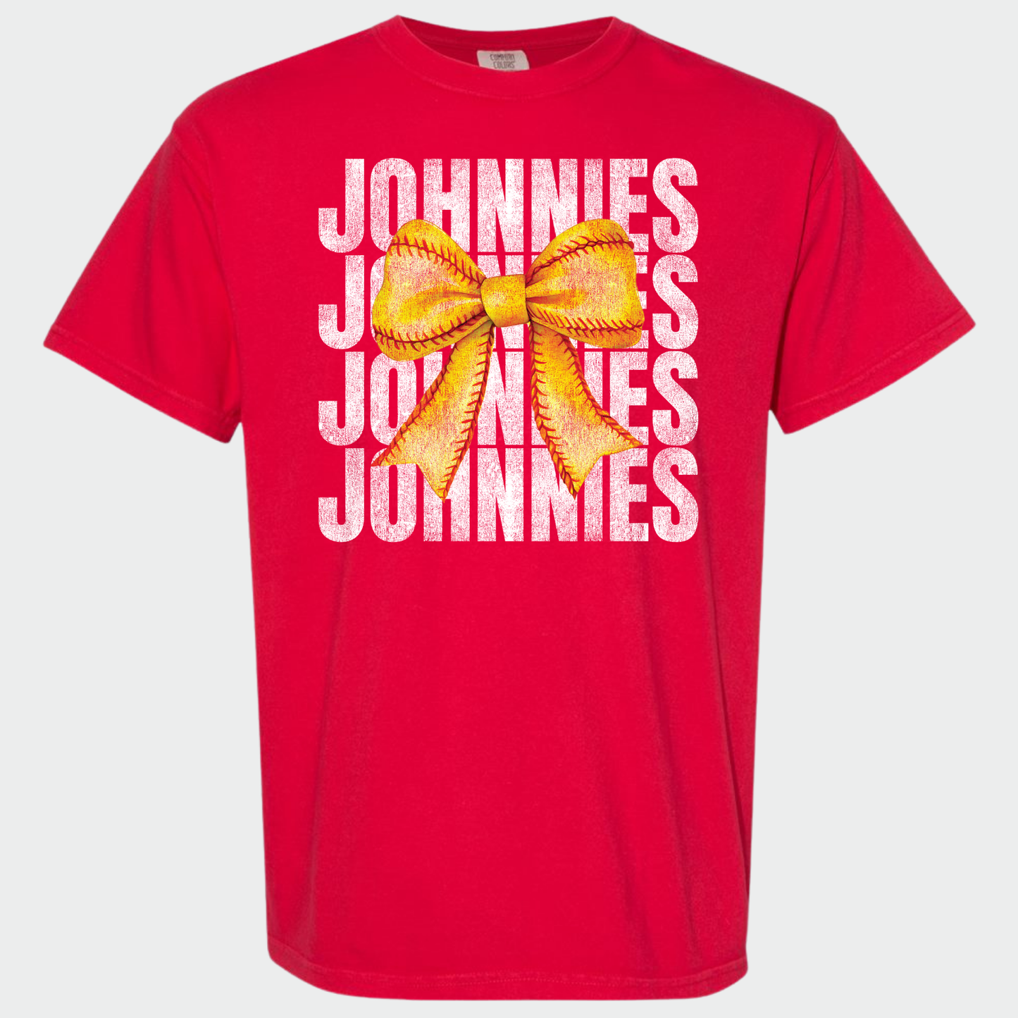 JYAA: Johnnies Softball Bow *distressed* T-Shirt
