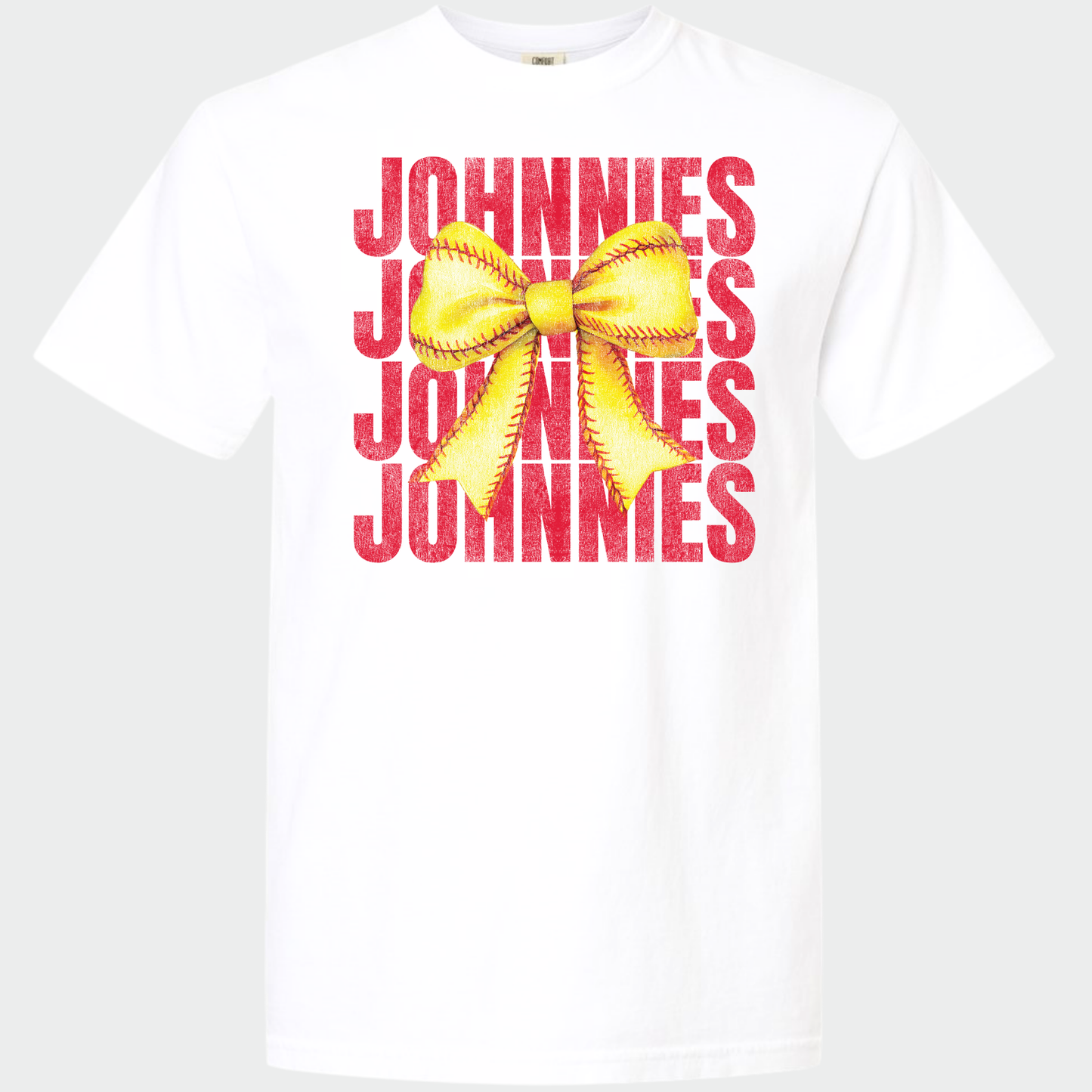 JYAA: Johnnies Softball Bow *distressed* T-Shirt