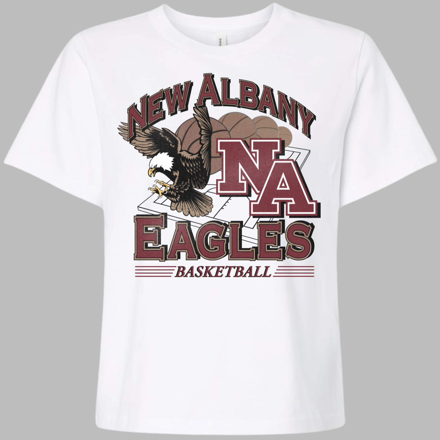 NAGTB: New Albany Basketball Vintage Graphic Women's 6oz Heavyweight T-Shirt