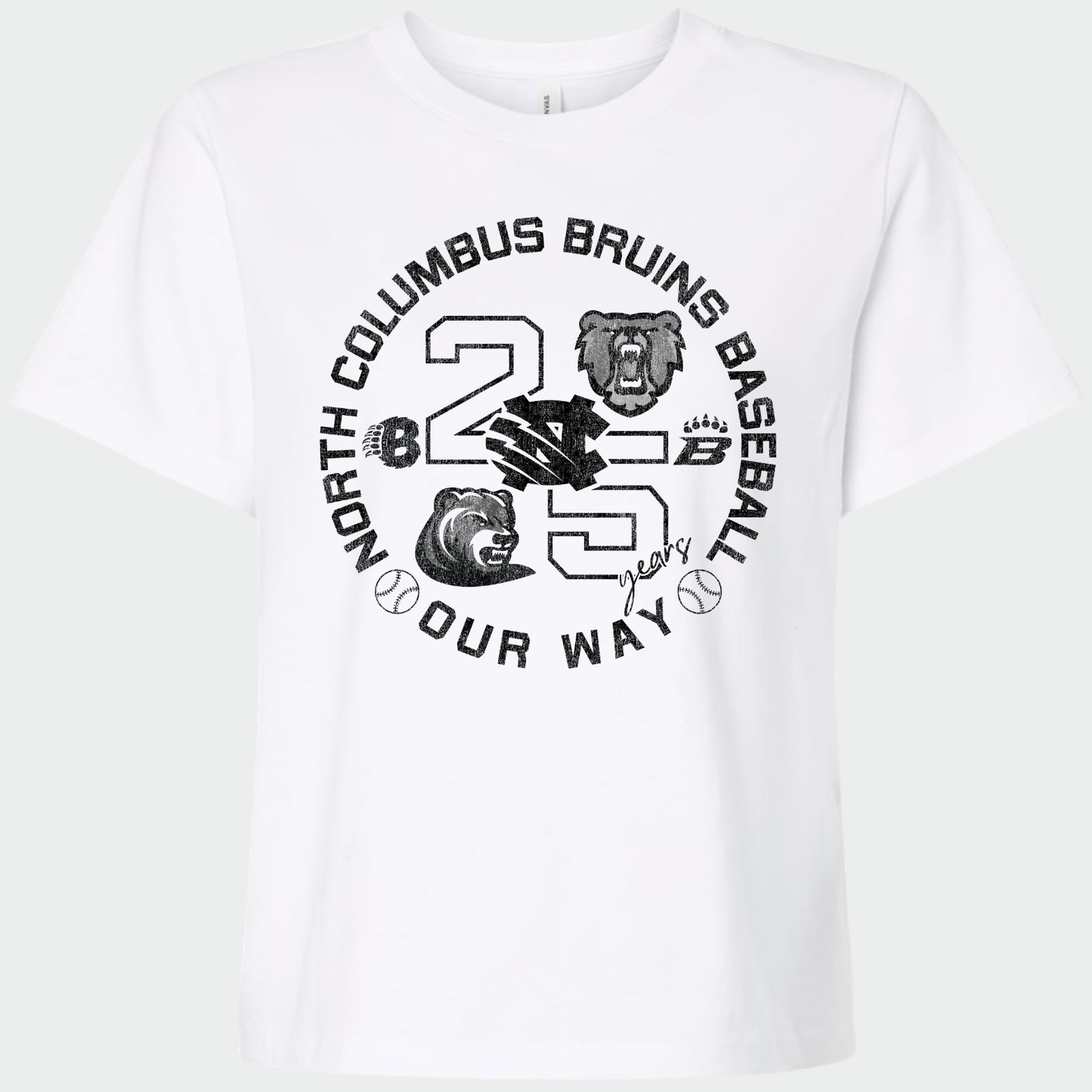 BRUINS: 25th Anniversary Women's 6oz Heavyweight T-Shirt *Distressed Graphic*