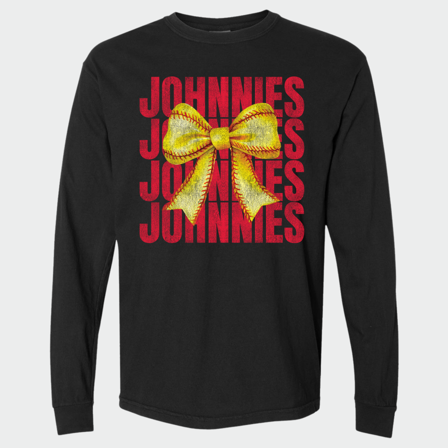 JYAA: Johnnies Softball Bow *distressed* Long Sleeve T-Shirt