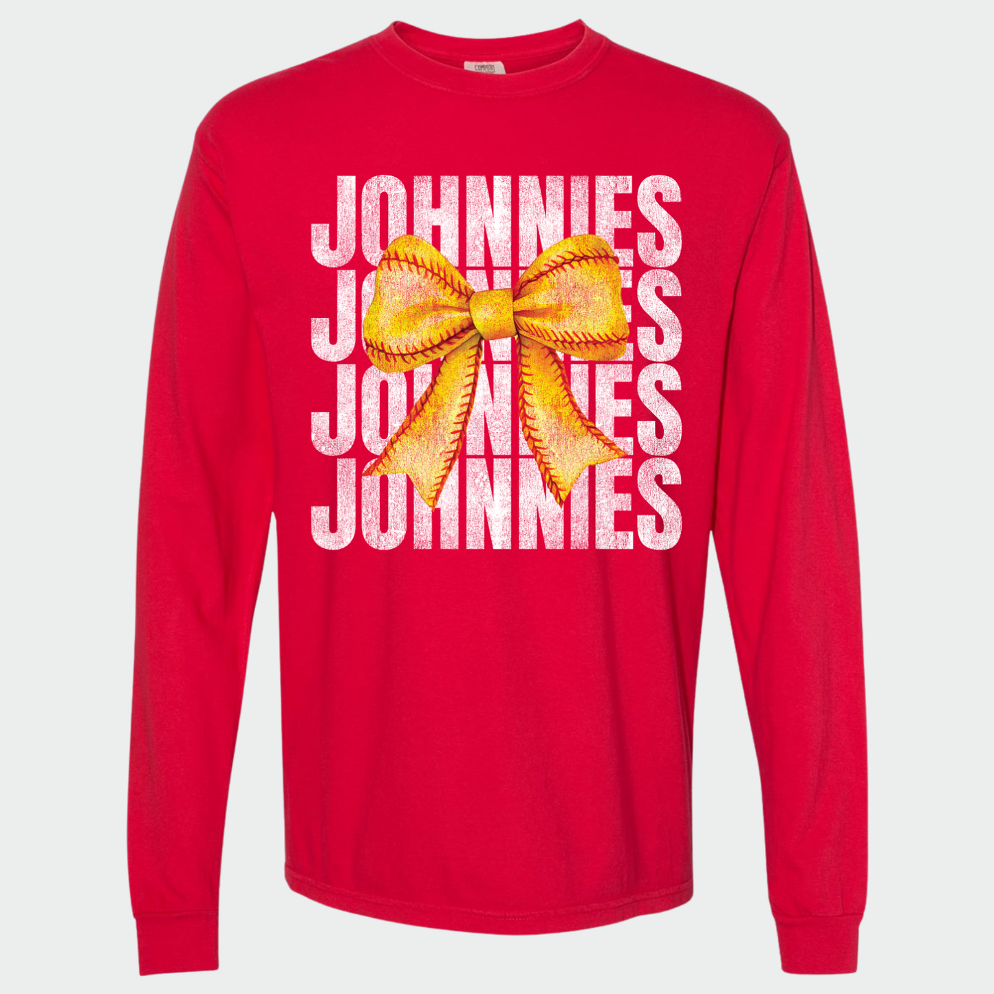 JYAA: Johnnies Softball Bow *distressed* Long Sleeve T-Shirt