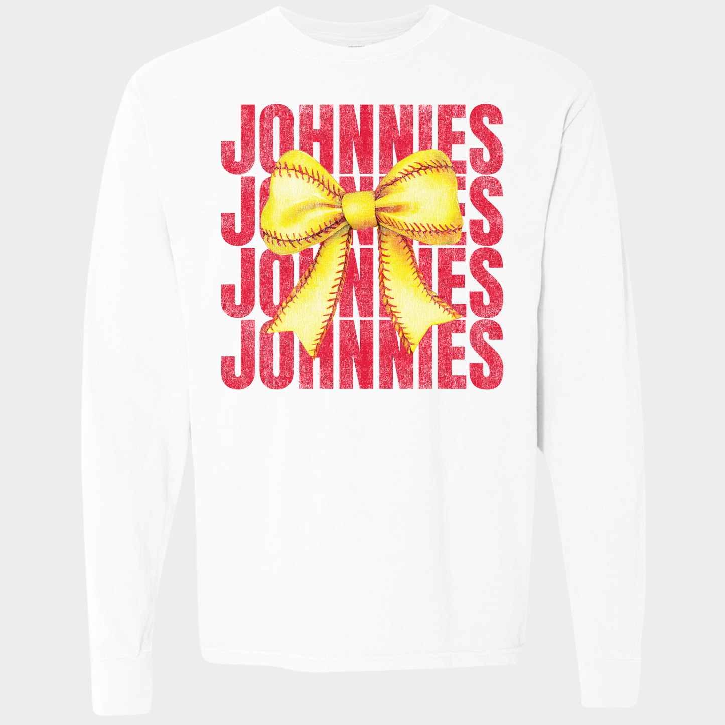 JYAA: Johnnies Softball Bow *distressed* Long Sleeve T-Shirt