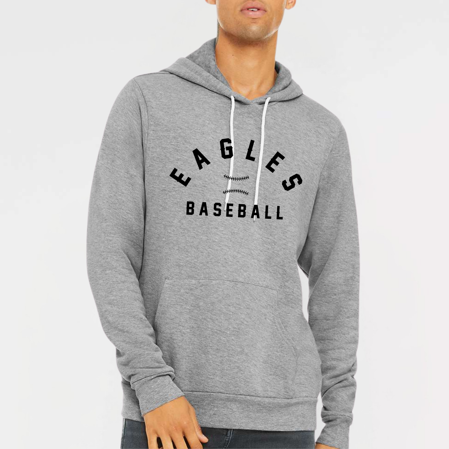Powell Eagles: Stitched Baseball Sponge Fleece Hooded Sweatshirt