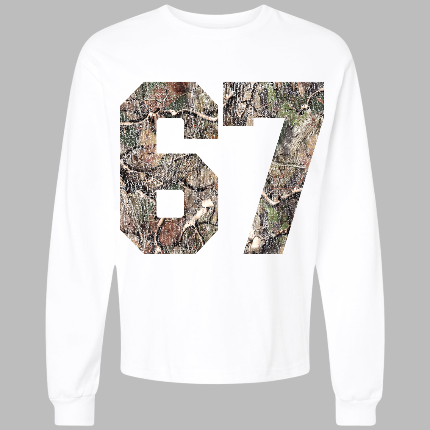 Lucky Number *distressed graphic* 6oz Heavyweight Long Sleeve T-Shirt