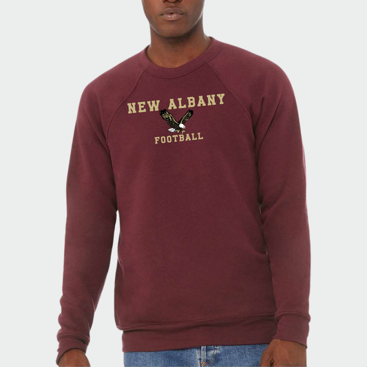NAFOOTBALL: Raglan Sponge Fleece Crew Sweatshirt
