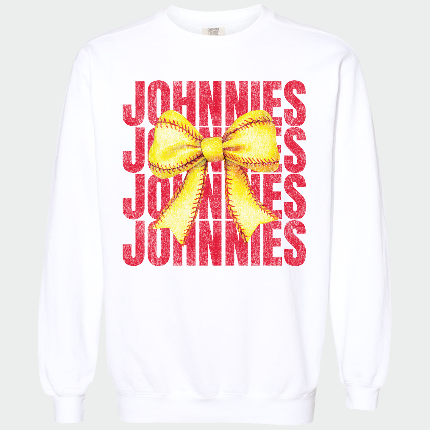 JYAA: Johnnies Softball Bow *distressed* Sweatshirt