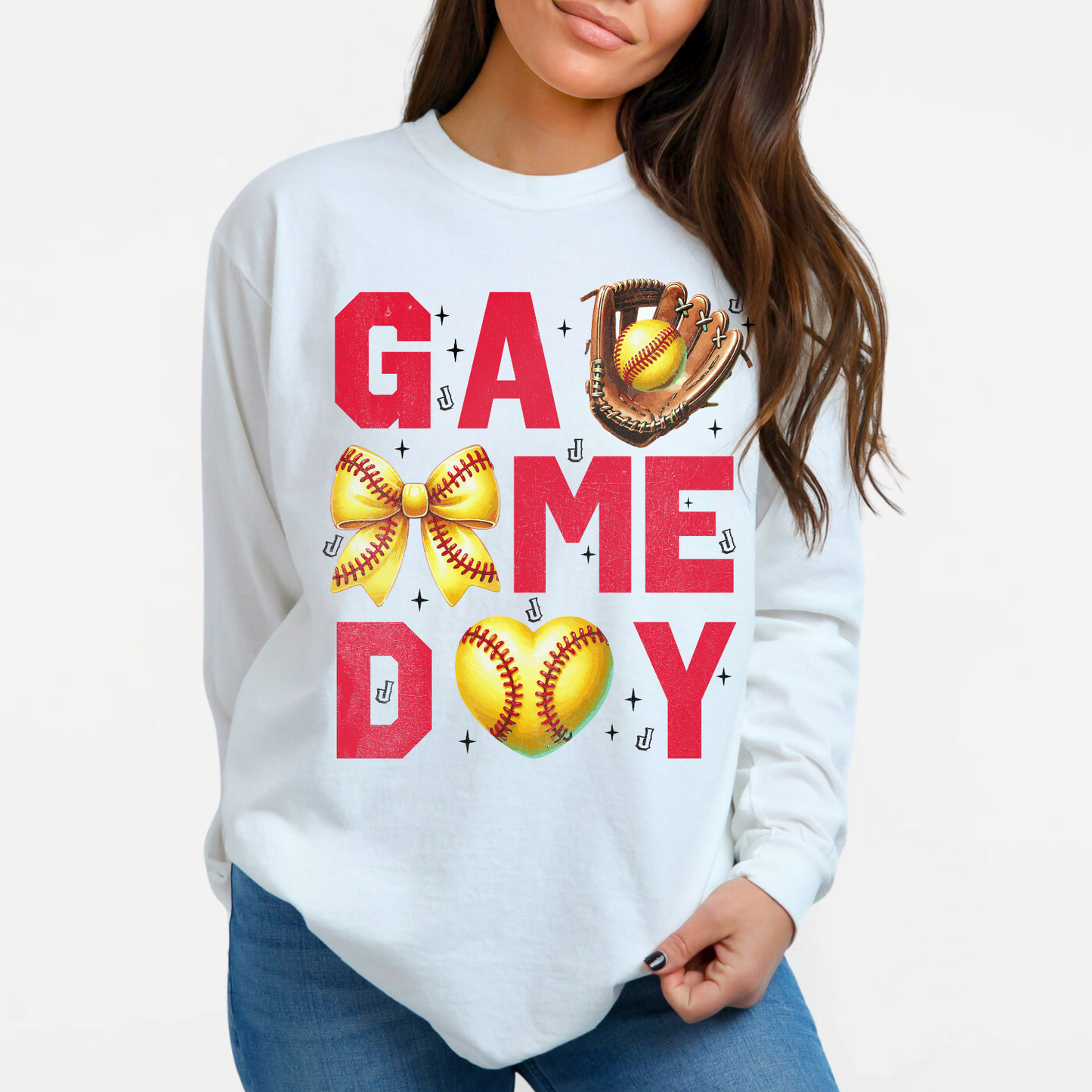 JYAA: Johnnies Softball Game Day *distressed* Long Sleeve T-Shirt
