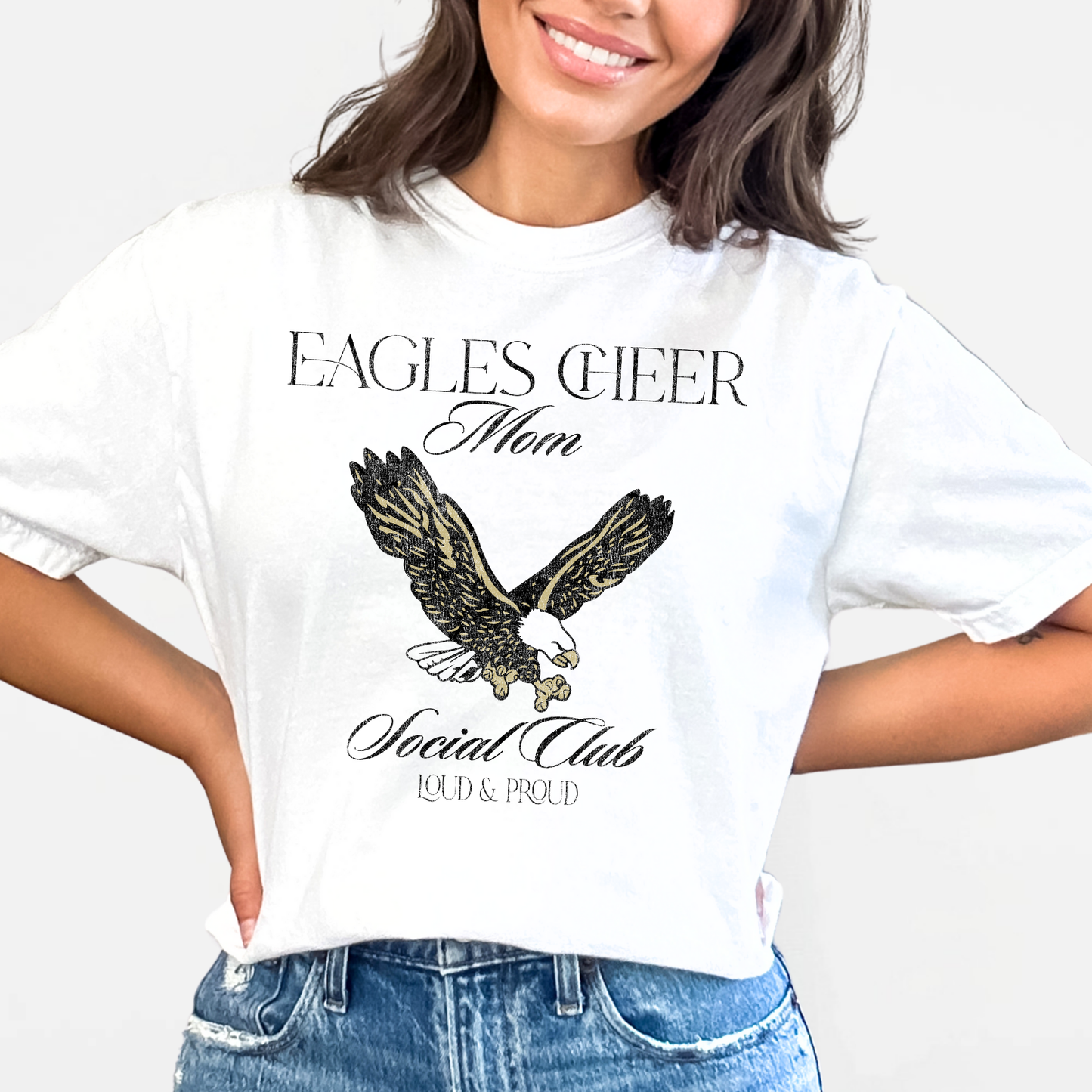 NAYCHEER: Eagles Cheer Mom Social Club T-Shirt