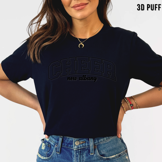 NAYCHEER: Cheer New Albany *Puff Printed* Blended T-Shirt