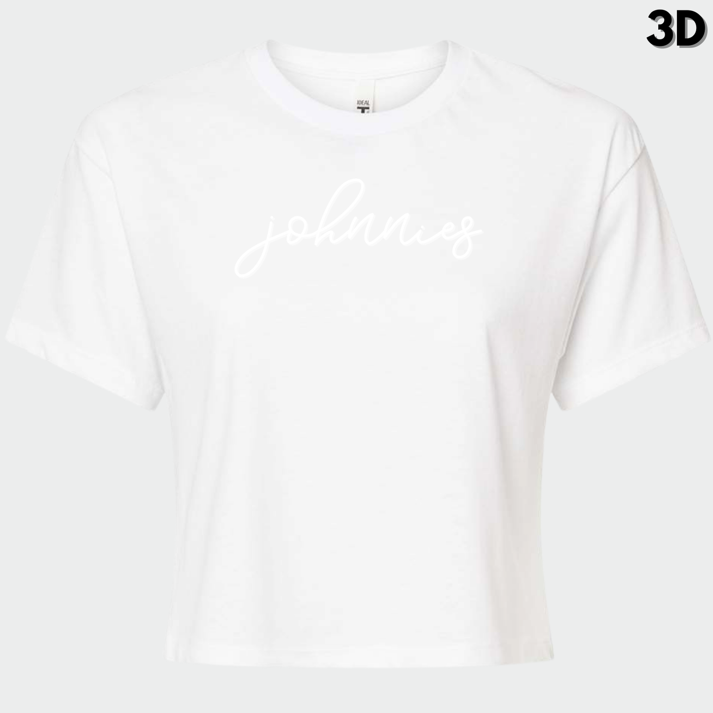 JYAA: Johnnies Thin Script Crop Top *3D*