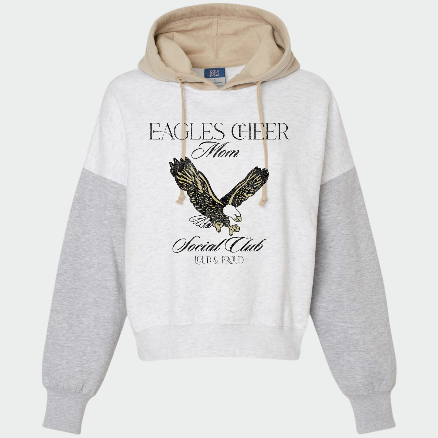 NAYCHEER: Eagles Cheer Mom Social Club Boxy Crop Hooded Sweatshirt