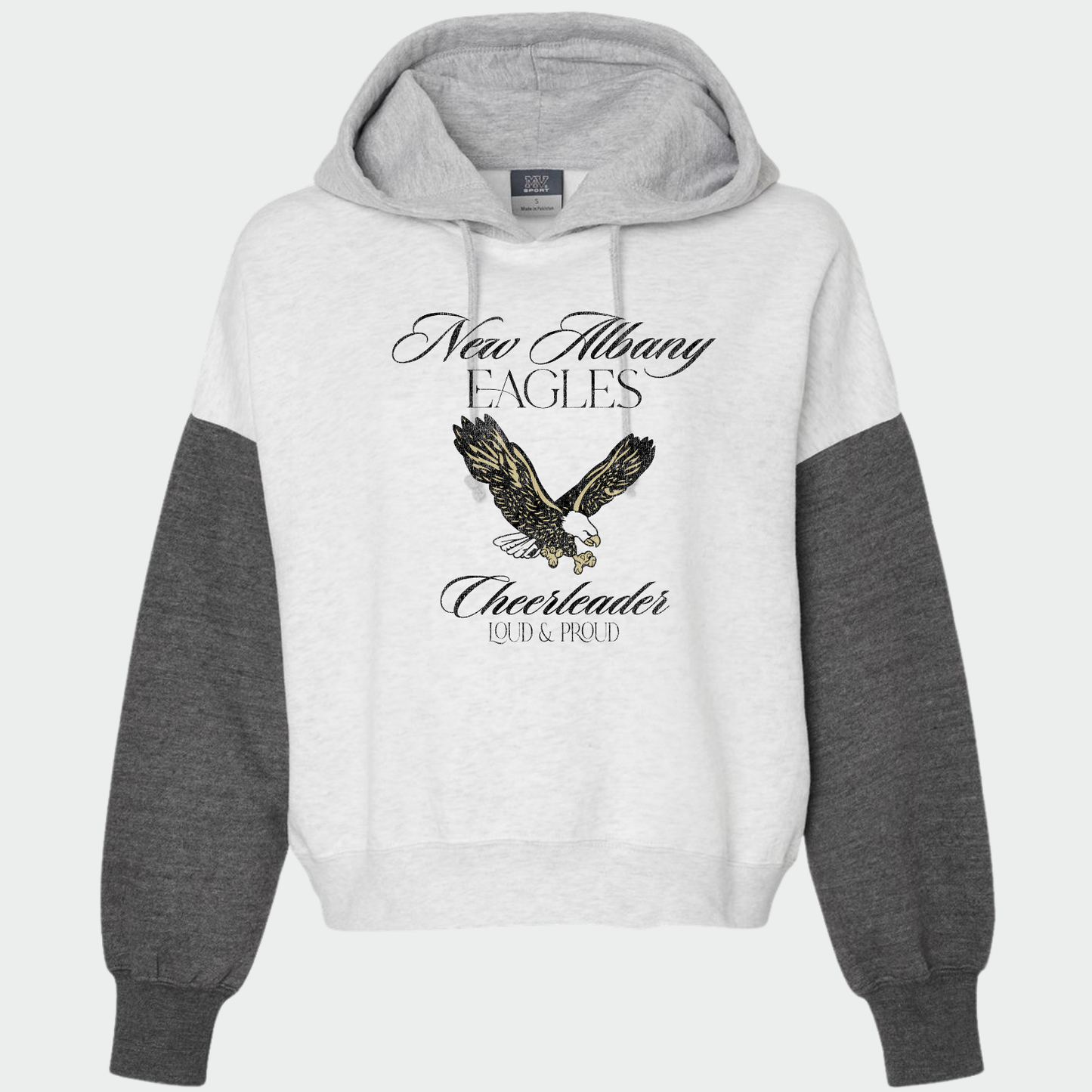NAYCHEER: New Albany Eagles Cheerleader Boxy Crop Hooded Sweatshirt
