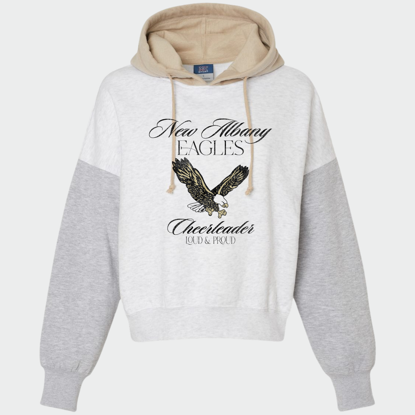 NAYCHEER: New Albany Eagles Cheerleader Boxy Crop Hooded Sweatshirt