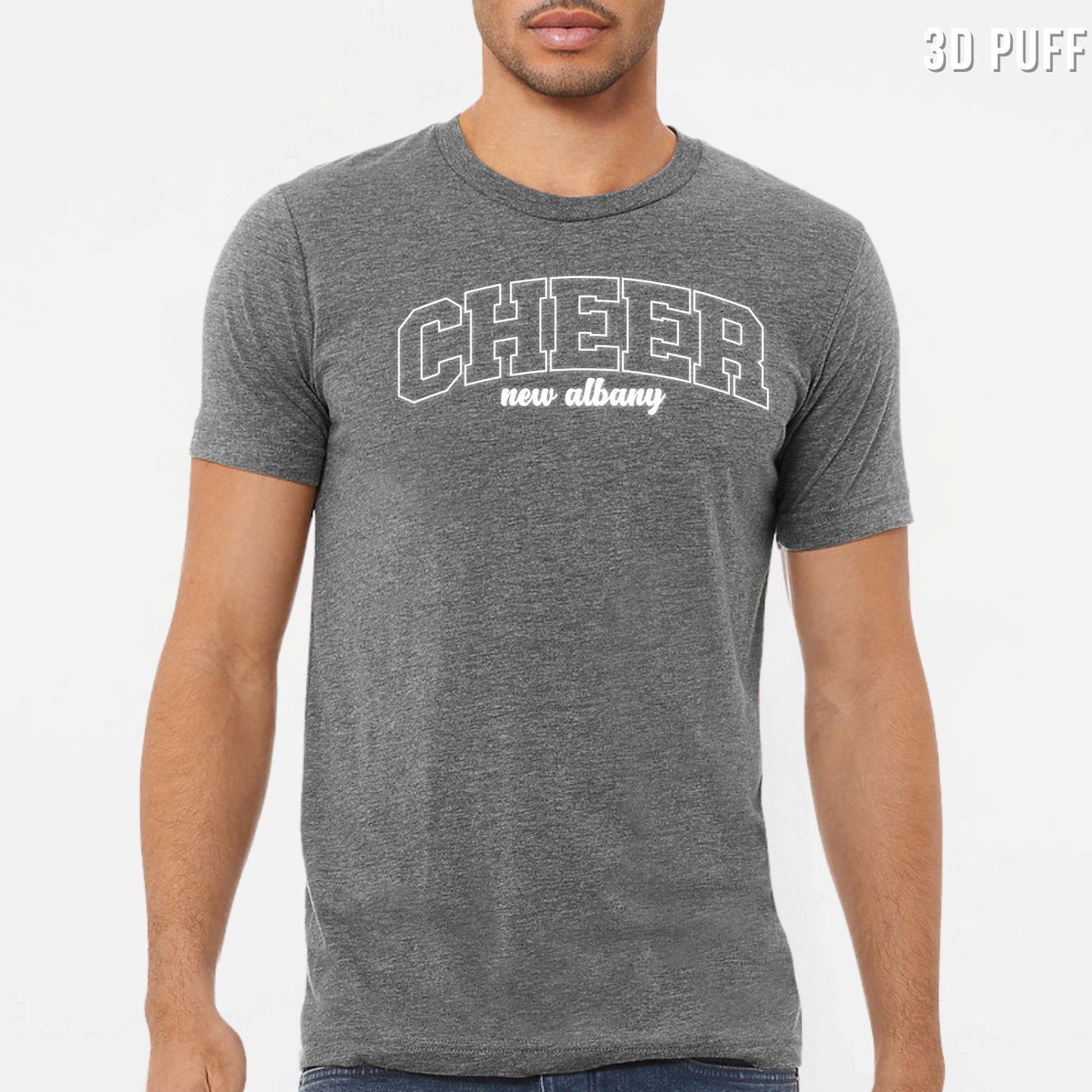 NAYCHEER: Cheer New Albany *Puff Printed* Blended T-Shirt