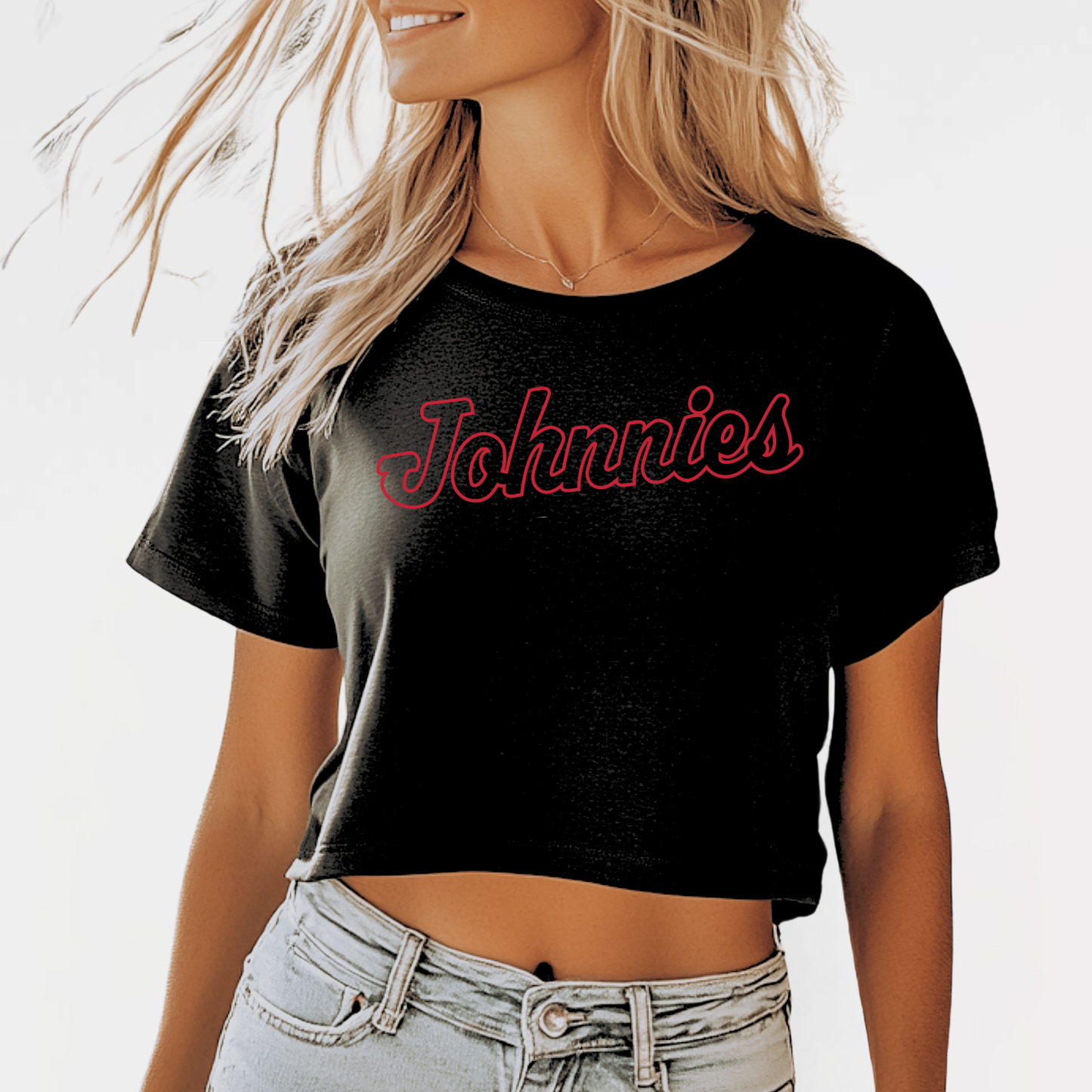 JTB: Johnnies Women's Flowy Cropped Tee