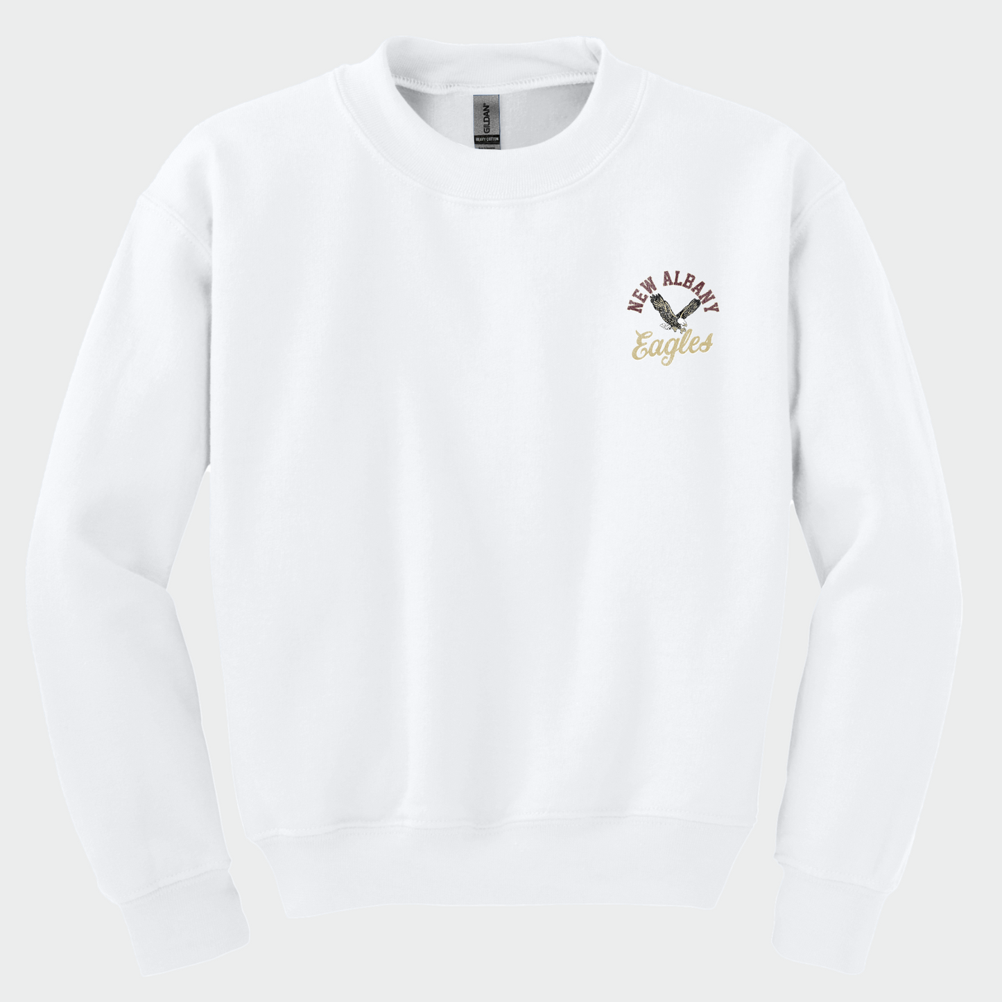 NAPTO: New Albany *Distressed Print* Collage Youth Crew Sweatshirt