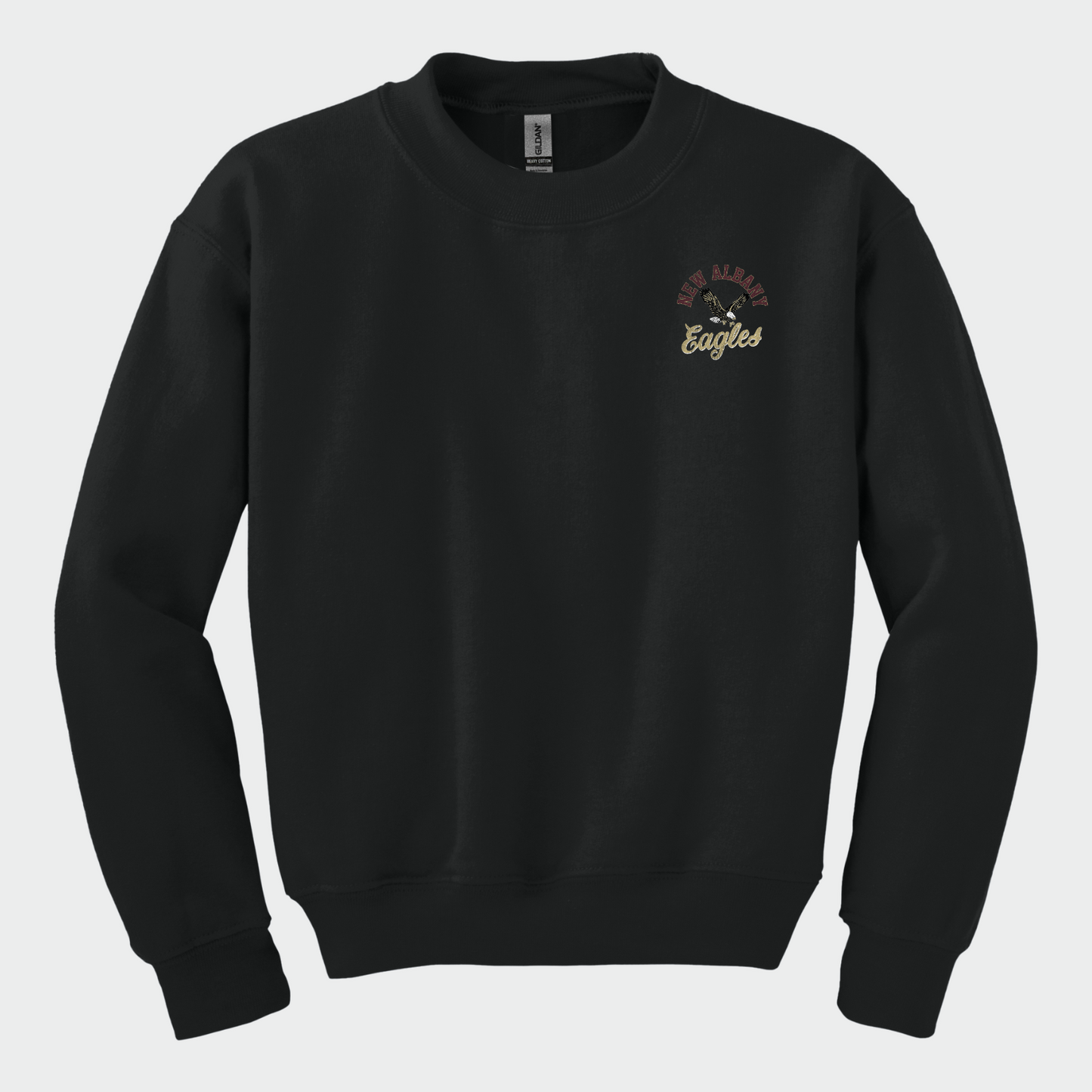NAPTO: New Albany *Distressed Print* Collage Youth Crew Sweatshirt