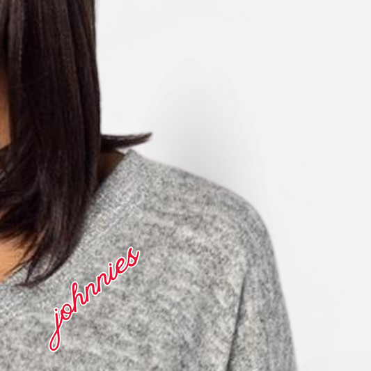 JYAA: Johnnies V-Neck Sweater-Knit Long Sleeve T-Shirt